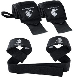 Fitgriff® Wrist Wraps + Lifting Straps Set - for Fitness, Strength Training & Bodybuilding - for Men and Women