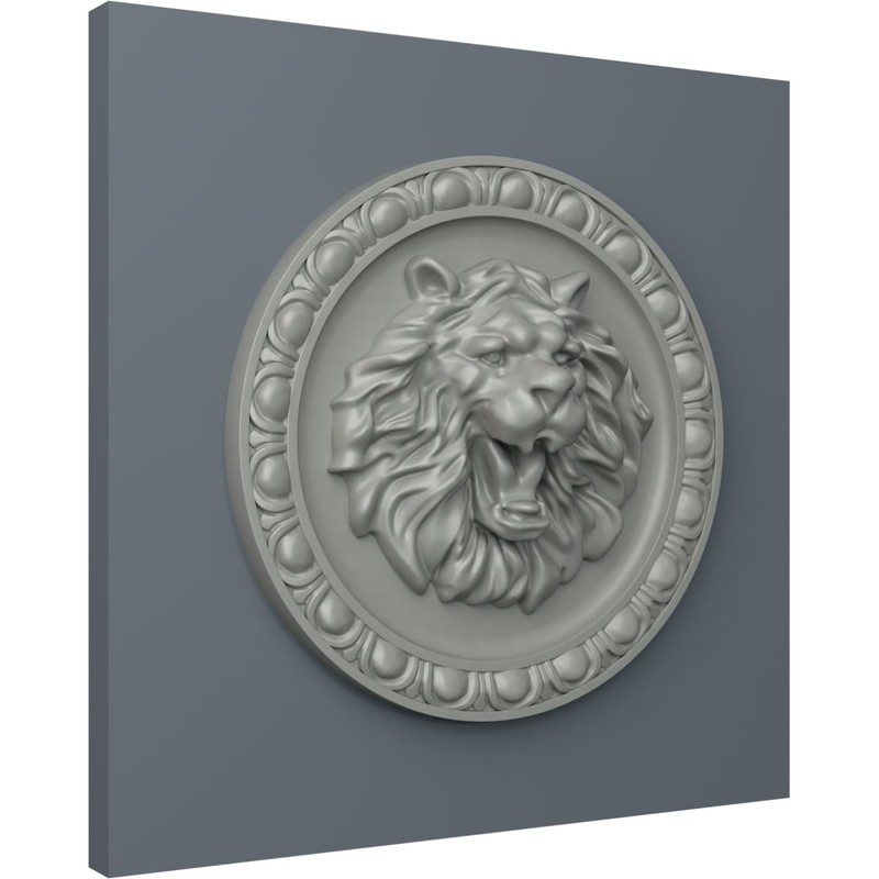 Ekena Millwork ROS08X08LI Lion Rosette, 7 3/4"OD x 2"P, Primed