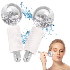 2 Pieces Facial Ice Globes for Face, Cooling Balls Set for Eyes and Neck, Facial Roller for Firming the Skin, Reduce Swelling, Dark Circulation, Improve Blood Circulation (White)