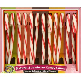 The Natural Candy Shop, Natural Strawberry Candy Canes - Christmas Candy Sticks, All Natural Colours and Flavours, Gluten Free Candy Cane - 170g, Red and White Candy Canes