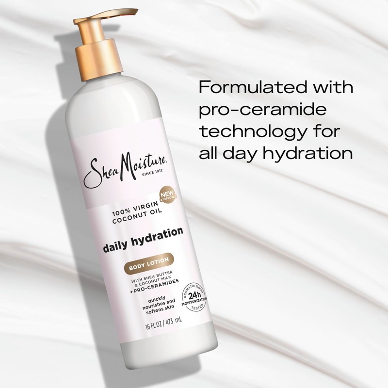 SheaMoisture Daily Hydration Body Lotion with 100% Virgin Coconut Oil,