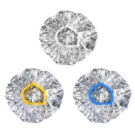 Bojueshaw 3Pcs Reusable Foil Heat Caps,Waterproof Hair Treatment Caps,Shower Cap for Deep Conditioning,Salon & Home Use