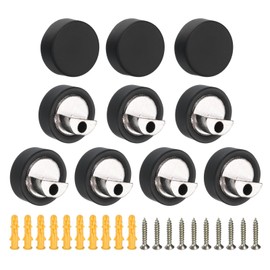 uxcell 10Pcs Zinc Alloy Mirror Floating Glass Clips, Mirror Wall Mounted Holder, Mirror Glass Hanging Bracket, Glass Mounting Round Clips, Bathroom Mirror Fix Kit,Black