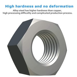 M16 Nut (Pack of 5) Zinc Plated Alloy Steel Hexagon Nuts for Bolt – Metal Metalic with Coarse Thread - According to Standard DIN EN 24032 DIN934 16mm