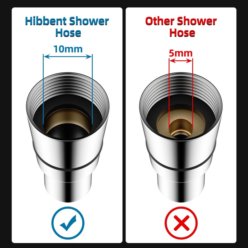 Hibbent 16mm (Outer)/10mm(Inner) Large Bore Shower Hose 1.75m -Supper Low