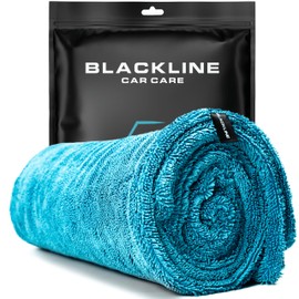 Blackline Car Drying Towel - 2ftx3ft XL-Popular Pick Among Detailing Pros -Aqua 1300 GSM Microfiber Accessory - Absorbs Over 8lbs of Water - Leaves No Streaks, Spots or Scratches - Dries an Entire Car