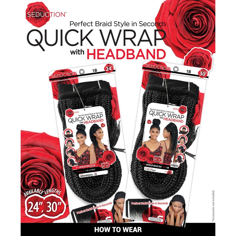Seduction Quick Wrap with Headband Wig WRAP.BX36W Box Braid Wavy