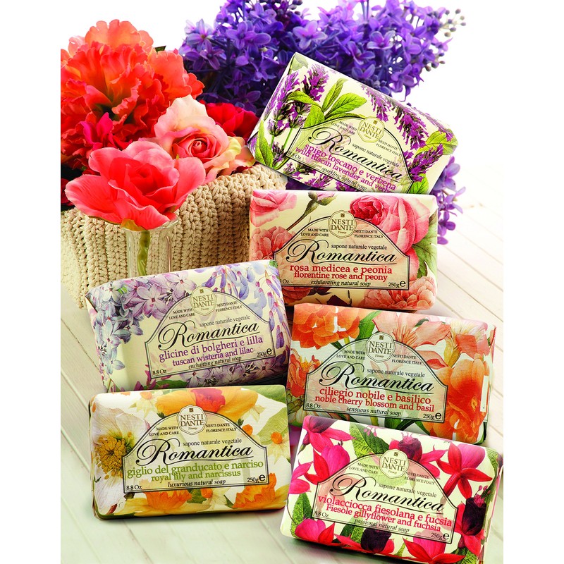 Nesti Dante Romantica Rose & Peony Soap Pack of 3