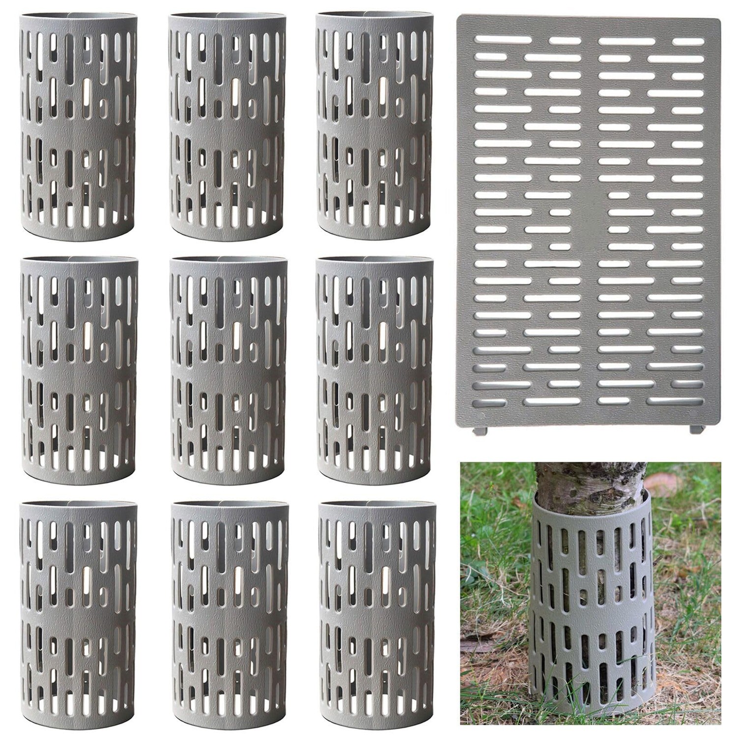 10 PCS PVC Tree Trunk Protector,Resizable New Tree Protection Fence ...