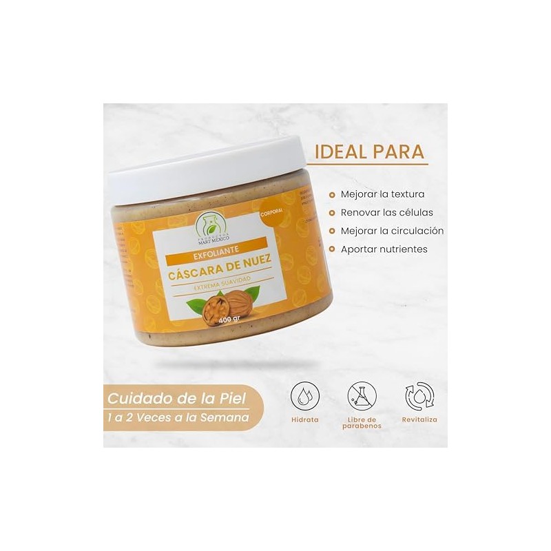 Exfoliante De Cascara De Nuez Corporal 400 Grs Productos Mart