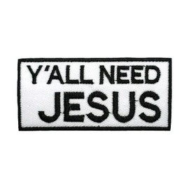 Generic Y'all Need Jesus Patches Iron On Patches for Backpacks, 3 x 1.4 x 0.1 in