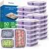 50 Pack (100-Piece) 32 oz Meal Prep Containers Reusable with