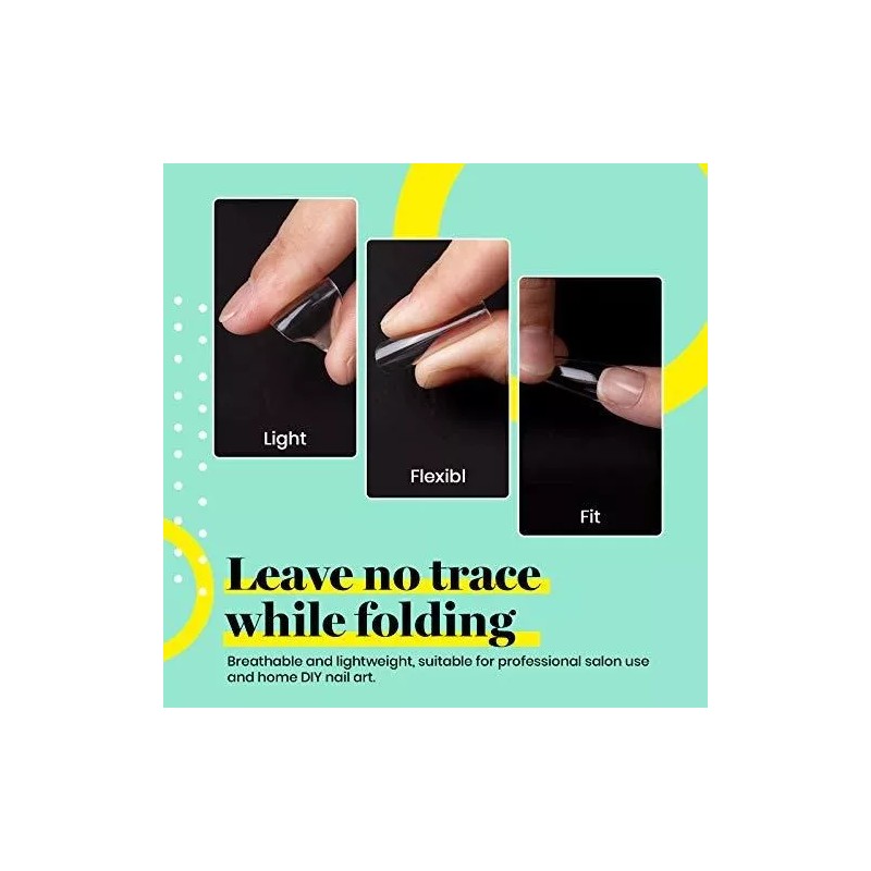 Beetles Gel Polish Tips Para Uñas 500pzs Coffin Transparente Con