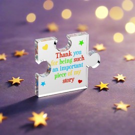 Thank you,thank you gifts,thank you teacher gifts,Thank You Gift Acrylic Puzzle Decoration - Emotional Quotes Decoration, Suitable for Both Office and Family Use (45g)