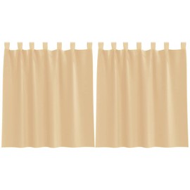 vidaXL Sand Voile Curtains 2 pcs 140x140 cm - Sheer Privacy Net Curtains, Polyester, Washable, Semi-Transparent