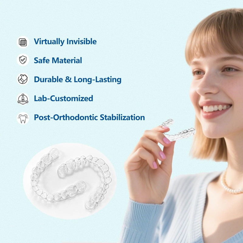 Custom Retainer, Clear Replacement Dental Retainers for Teeth, BPA &