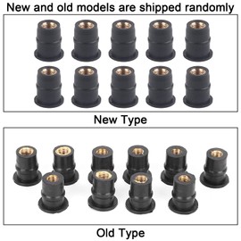 Aramox M5 Rubber Well Nut Assortment Nut 5 mm / 0.2 Inch Metric Motorcycles Windscreen Screws Pack of 10