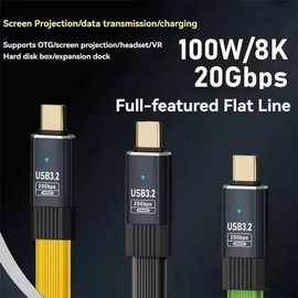 WITRN 8-inch Short USB C Cable, 20Gbps USB4 Cable Compatible with Thunderbolt 4/3 Interface, USB C to USB C Cable Supports 8K Display (Black)