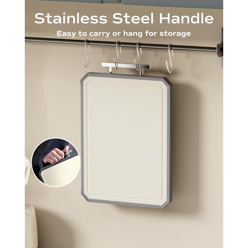 EXTRA LARGE Cutting Board,Double Sided Stainless Steel Cutting Boards Set