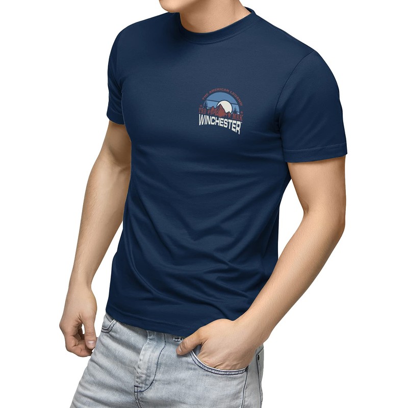 The Winchester American Mountain Rider Camisetas para hombre, marino, 3X-Large