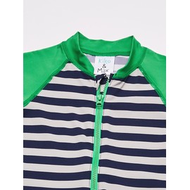 Kiko & Max Boys' Full Body Rash Guard Swim Suit Coverall, Green Frog, 12M