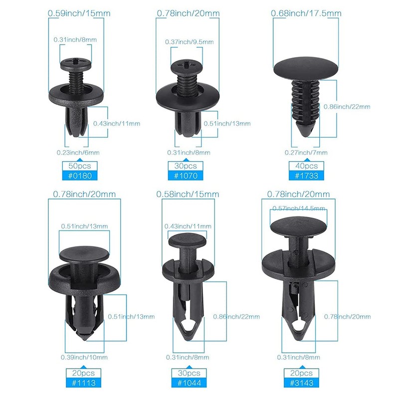 Yemetey 190 Pcs Car Trim Clips & 5 Pack Trim