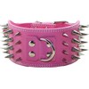 Serijoars 3" Sharp Spiked Studded Leather Dog Collar for Training,Sports,Walking,Medium,Large,X-Large,for