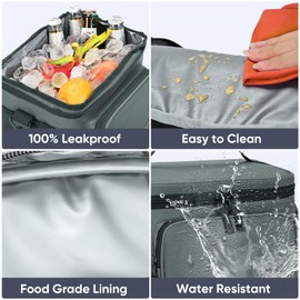 BALEINE 15 Can Large Lunch Bag, Insulated Lunch Bag for Men, Large Leakproof Cooler Bag with Adjustable Shoulder Strap for Office Work Picnic, Freezable Lunch Box for Men Women (Medium, Blue)