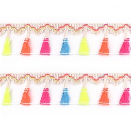 Trsnzul Tassel Trim Ribbon 1 Piece Tassels Fringe Trim Fringe Ribbon Fringe Trim Fringe Lace Trim Lace Ribbon Fringe Trim with Tassels Lace Ribbon for Sewing DIY