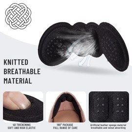 4Pairs Heel Pads for Shoes That are Too Big Heel Inserts for Women Heel Protectors Anti-Slip Heel Grips Liner Cushions Inserts for Women Men Shoe Heel Inserts Prevent Rubbing Blisters Heel Slipping