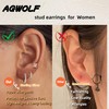 AGWOLF Silver Earrings Set for Women, Dainty Huggie Hoop Earrings