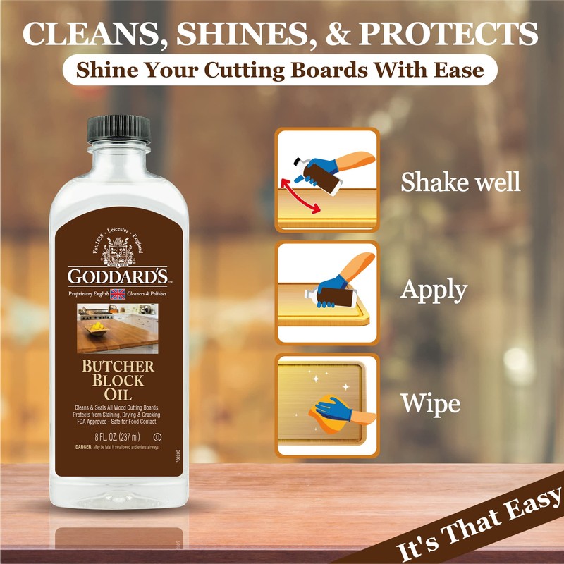 Goddard's Butcher Block Oil - Food Grade Mineral Oil for