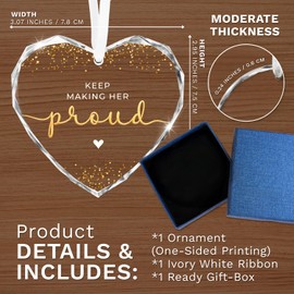 ZAGKOO Keep Making Her Proud Ornament - Memorial Gifts for Loss of Mom Grandma Sister Daughter - Memorial Gift for Women - in Memory of Loved One Gifts, Bereavement Remembrance Gift - Glass Ornament