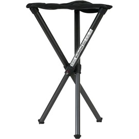 Walkstool - Basic Model - Black Color - 3 Legged Folding Stool in Aluminium - Height 20" to 24" - Maximum Load 330 to 385 lbs - Made in Sweden