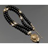 ElisaJewelryArt - Unique Lion Pendant Quartz Beaded Necklace Genuine Gemstone