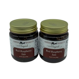 Amish Red Raspberry Jam Non GMO Vegan All Natural - 9 oz - 2 Jars