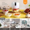 White 3 CUP Electric mini garlic crusher, USB rechargeable portable