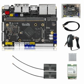 YY3568 Open-Source Developer Kit Rockchip RK3568 Soc Support Android11.0, Debian10.0 and OpenHarmony OS, 64-bit AI Mainboard for Face Recognition Prototyping (Advanced Kit with WiFi 2GB RAM)
