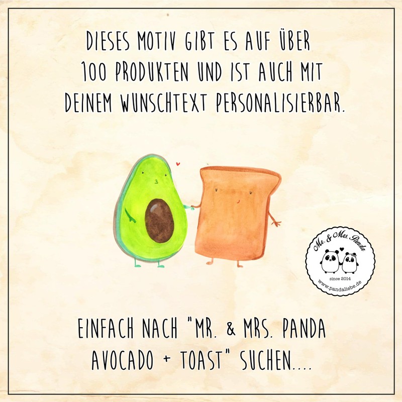 Mr. & Mrs. Panda Wash Bag Avocado + Toast, yellow,