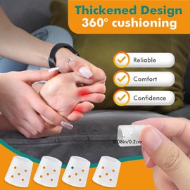 10pcs Pinky Toe guard, Breathable Toe Cushion Sleeves, Pads for Little Toe Against Shoe Pressure and Friction (Transparent, One size)