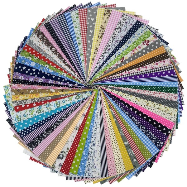 Jukway Cotton Fabric Bundle, 25 x 25 cm, Cotton Fabric,