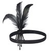 BABEYOND 1920s Flapper Headpiece Roaring 20s Great Gatsby Headband Black