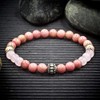 Handmade Attract Love Intention Bracelet with Rhodonite, Rose Quartz, and