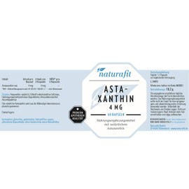 naturafit Astaxanthin 4 mg capsules, pack of 60 capsules