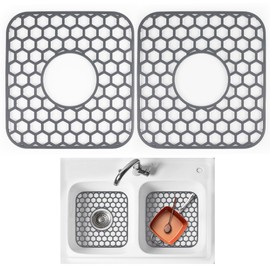 Starry Sink Protectors for Kitchen Sink, 2 PCS Silicone Kitchen Sink Protector Mats 12.6" x 11.4" for Bottom of Sink Stainless Steel Faucet Mat with 30Pcs Disposable Strainers