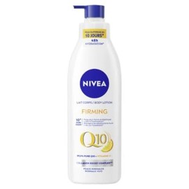 NIVEA Körpermilch fest Q10 48H (1 x 250 ml) – Feuchtigkeitsmilch angereichert mit Co-Enzym Q10 & Vitamin C – straffende Feuchtigkeitscreme für den Körper für normale Haut