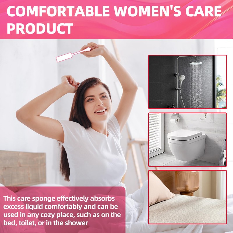 (40-Pack) Calvana White Absorbing Sponge for Females, Awkward Essentials, Soft