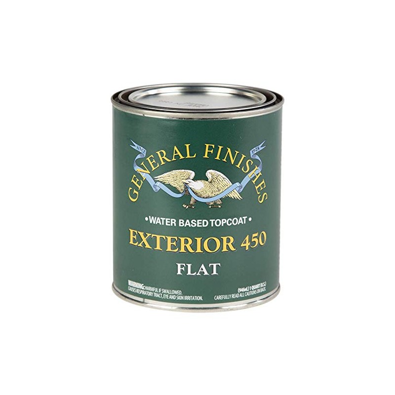 General Finishes Exterior 450 Water Based Topcoat, 1 Quart, Flat