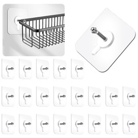 20 PCS Quick Stick Studs for Hanging Adhesive Wall Hooks Wall Hangers Self Adhesive Hooks Without Nails Screw Free Sticker, Seamless Screws for Mount, Reusable for Kitchen, Bathroom, Home, Office