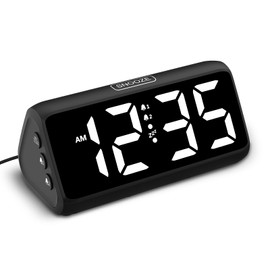 Netzu Digital Alarm Clocks for Bedrooms, Loud Alarm Clock with Dual Alarms, Bold Digits, 5 Dimmers, 4 Volumes, Snooze, Bedside Clock for Deep Sleepers Kids Teens Seniors, Plug in Clock, Easy to Set